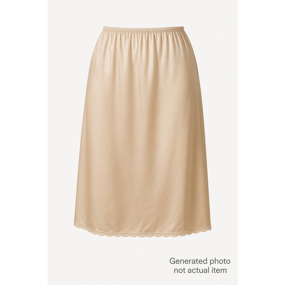 Warners Nylon Half Slip Beige Satin Lingerie Under Skirt 27in Length Small